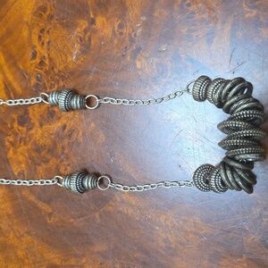 Vintage Silver Beaded Necklace.Movable Beads. Very Boho. Some Tarnish.